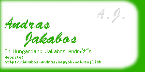 andras jakabos business card